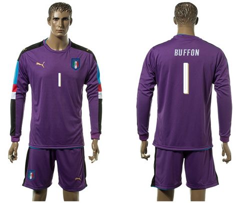 Australia #1 Buffon Purple Goalkeeper Long Sleeve Soccer Country Jersey