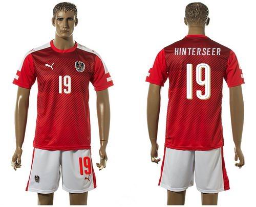 Austria #19 Hinterseer Red Home Soccer Country Jersey