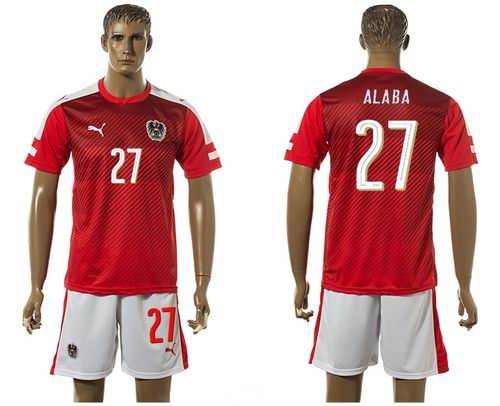 Austria #27 Alaba Red Home Soccer Country Jersey