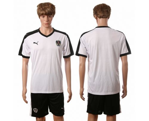 Austria Blank White Away Soccer Country Jersey