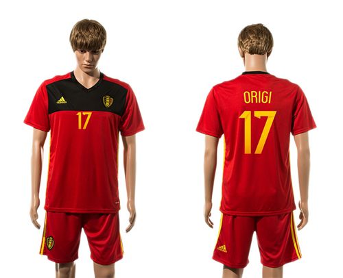 Belgium #17 Origi Red Home Soccer Country Jersey