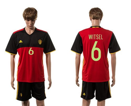 Belgium #6 Witsel Red Home Soccer Country Jersey