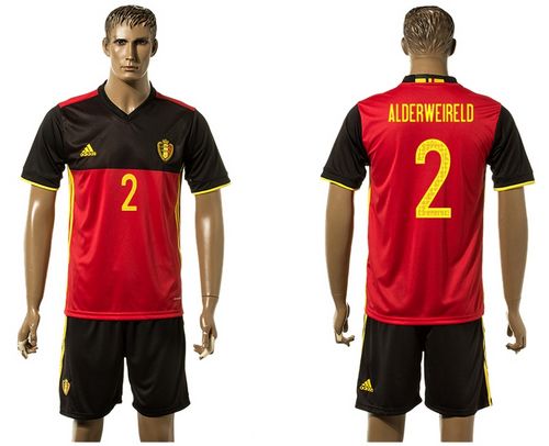 Belgium #2 Alderweireld Red Home Soccer Country Jersey