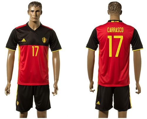 Belgium #17 Carrasco Red Home Soccer Country Jersey