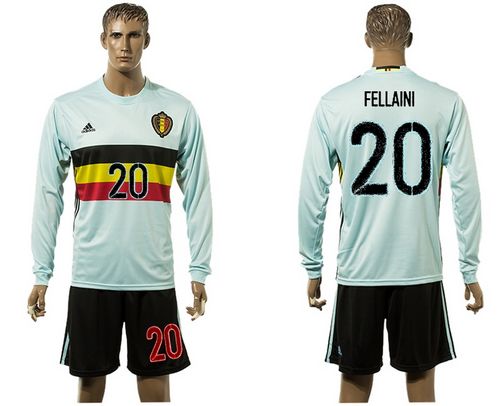 Belgium #20 Fellaini Away Long Sleeves Soccer Country Jersey