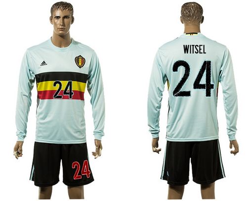 Belgium #24 Witsel Away Long Sleeves Soccer Country Jersey