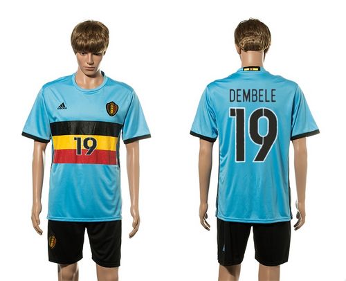 Belgium #19 Dembele Away Soccer Country Jersey