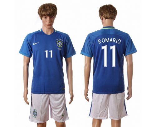Brazil #11 Romario Away Soccer Country Jersey