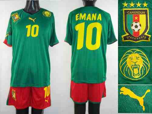 Cameroon #10 Emana Green Home Soccer Country Jersey