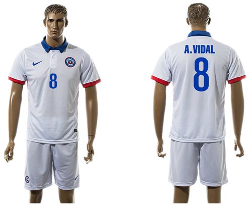 Chile #8 A.Vidal Away Soccer Country Jersey