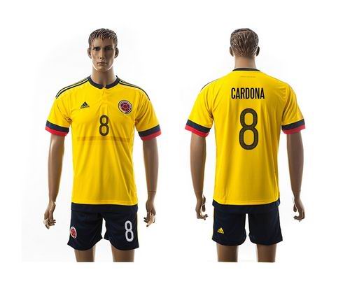 Colombia #8 Cardona Home Soccer Country Jersey