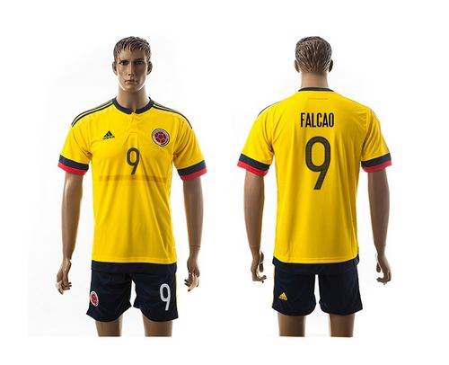 Colombia #9 Falcao Home Soccer Country Jersey