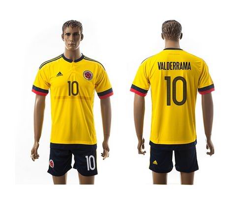 Colombia #10 Valderrama Home Soccer Country Jersey