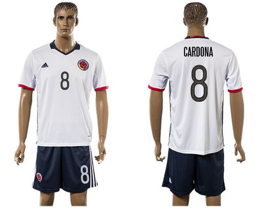 Colombia #8 Cardona Away Soccer Country Jersey