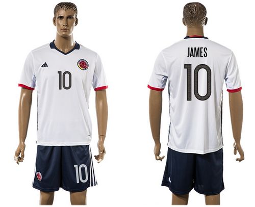 Colombia #10 James Away Soccer Country Jersey