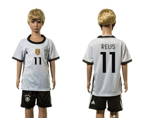 Germany #11 Reus White Home Kid Soccer Country Jersey