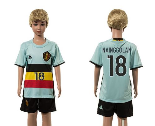 Belgium #18 Nainggolan Away Kid Soccer Country Jersey