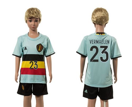 Belgium #23 Vermaelen Away Kid Soccer Country Jersey