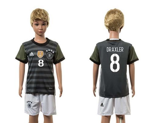 Germany #8 Draxler Away Kid Soccer Country Jersey