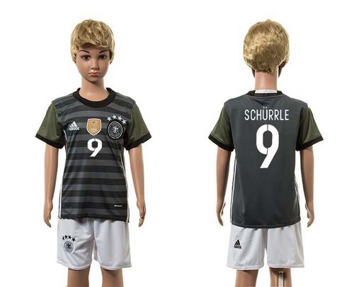 Germany #9 Schurrle Away Kid Soccer Country Jersey