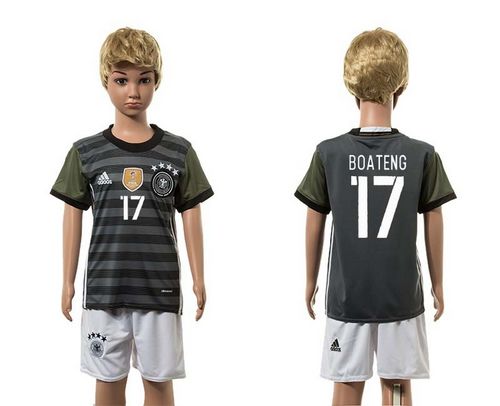 Germany #17 Boateng Away Kid Soccer Country Jersey