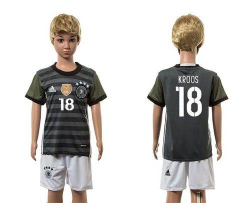 Germany #18 Kroos Away Kid Soccer Country Jersey