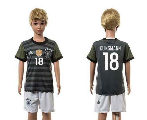 Germany #18 Klinsmann Away Kid Soccer Country Jersey