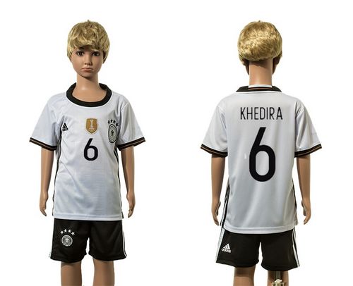 Germany #6 Khedira White Home Kid Soccer Country Jersey