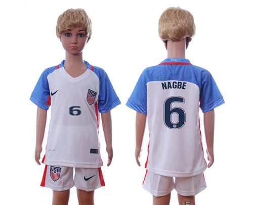 USA #6 Nagbe Home Kid Soccer Country Jersey