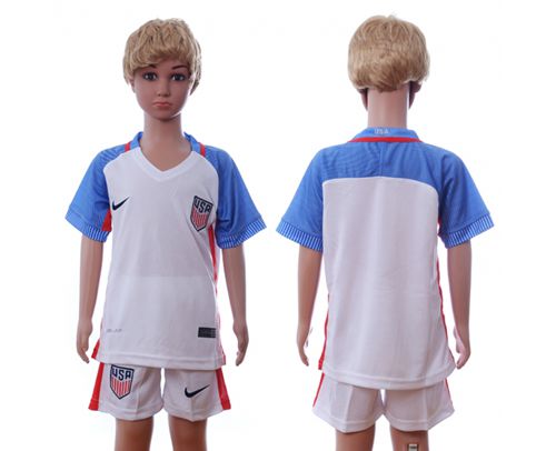 USA Blank Home Kid Soccer Country Jersey