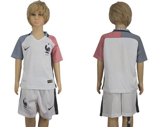 France Blank Away Kid Soccer Country Jersey