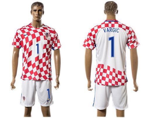 Croatia #1 Vargic Home Soccer Country Jersey