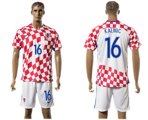 Croatia #16 Kalinic Home Soccer Country Jersey