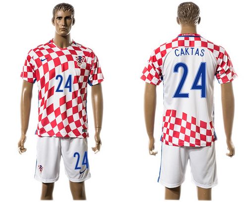 Croatia #24 Caktas Home Soccer Country Jersey