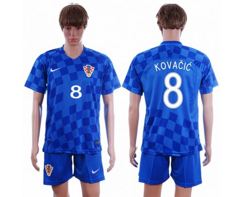 Croatia #8 Kovacic Away Soccer Country Jersey