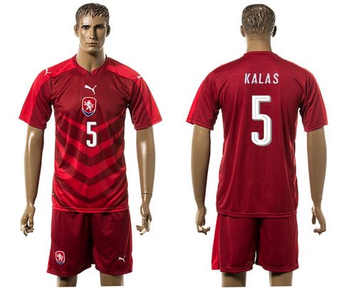Czech #5 Kalas Red Home Soccer Country Jersey