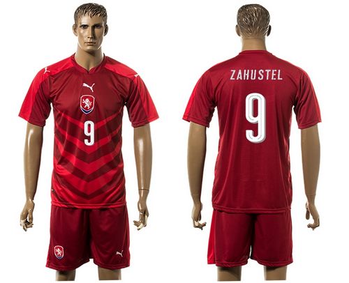 Czech #9 Zahustel Red Home Soccer Country Jersey