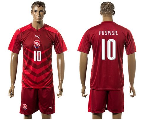 Czech #10 Pospisil Red Home Soccer Country Jersey