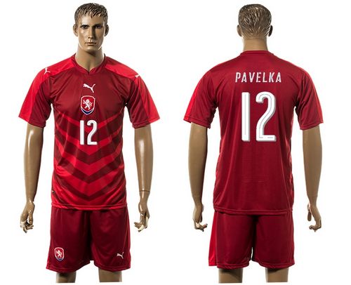 Czech #12 Pavelka Red Home Soccer Country Jersey