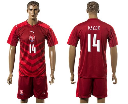 Czech #14 Vacek Red Home Soccer Country Jersey