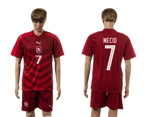 Czech #7 Necid Red Home Soccer Country Jersey