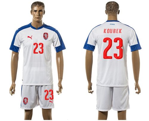 Czech #23 Koubek Away Soccer Country Jersey