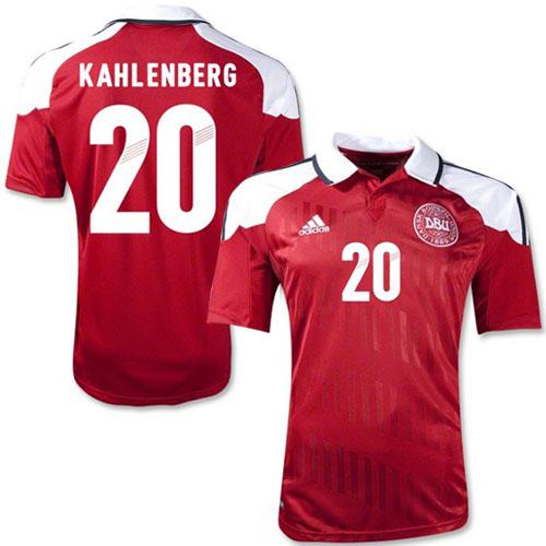 Danmark #20 Thomas Kahlenberg Red Home Soccer Country Jersey