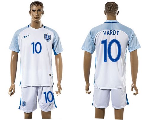 England #10 Vardy Home Soccer Country Jersey