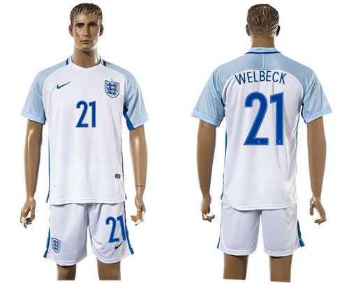 England #21 Welbeck Home Soccer Country Jersey