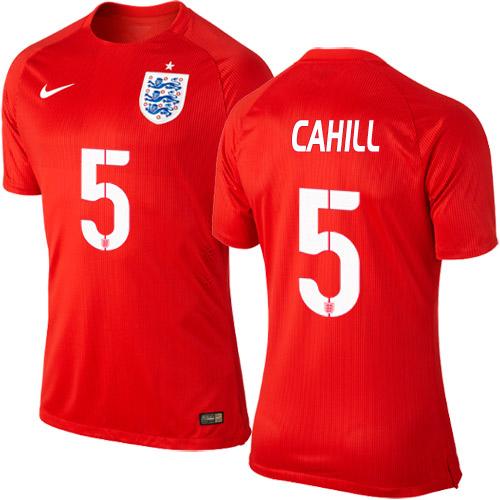 England #5 Gary Cahill Away Soccer Country Jersey