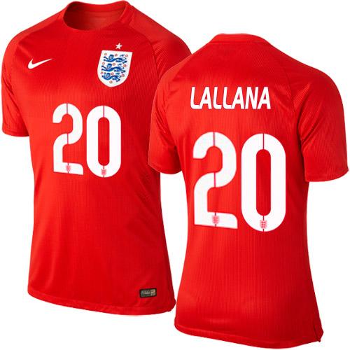 England #20 Adam Lallana Away Soccer Country Jersey