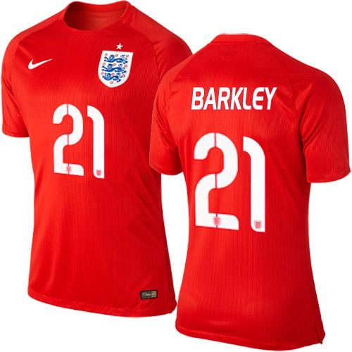 England #21 Ross Barkley Away Soccer Country Jersey