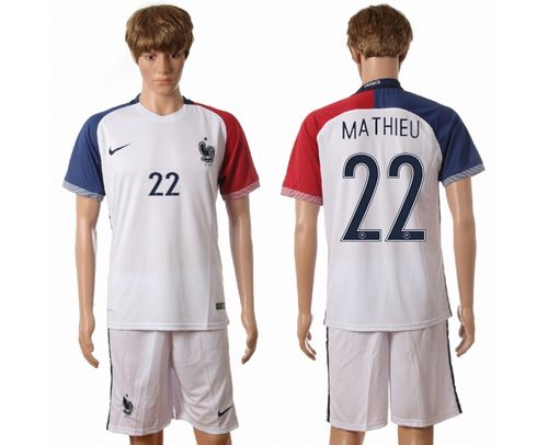 France #22 Mathieu Away Soccer Country Jersey