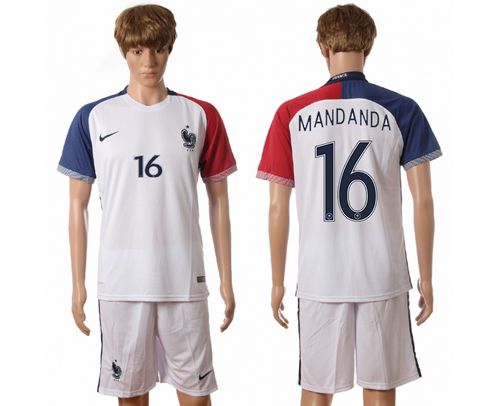 France #16 Mandanda Away Soccer Country Jersey